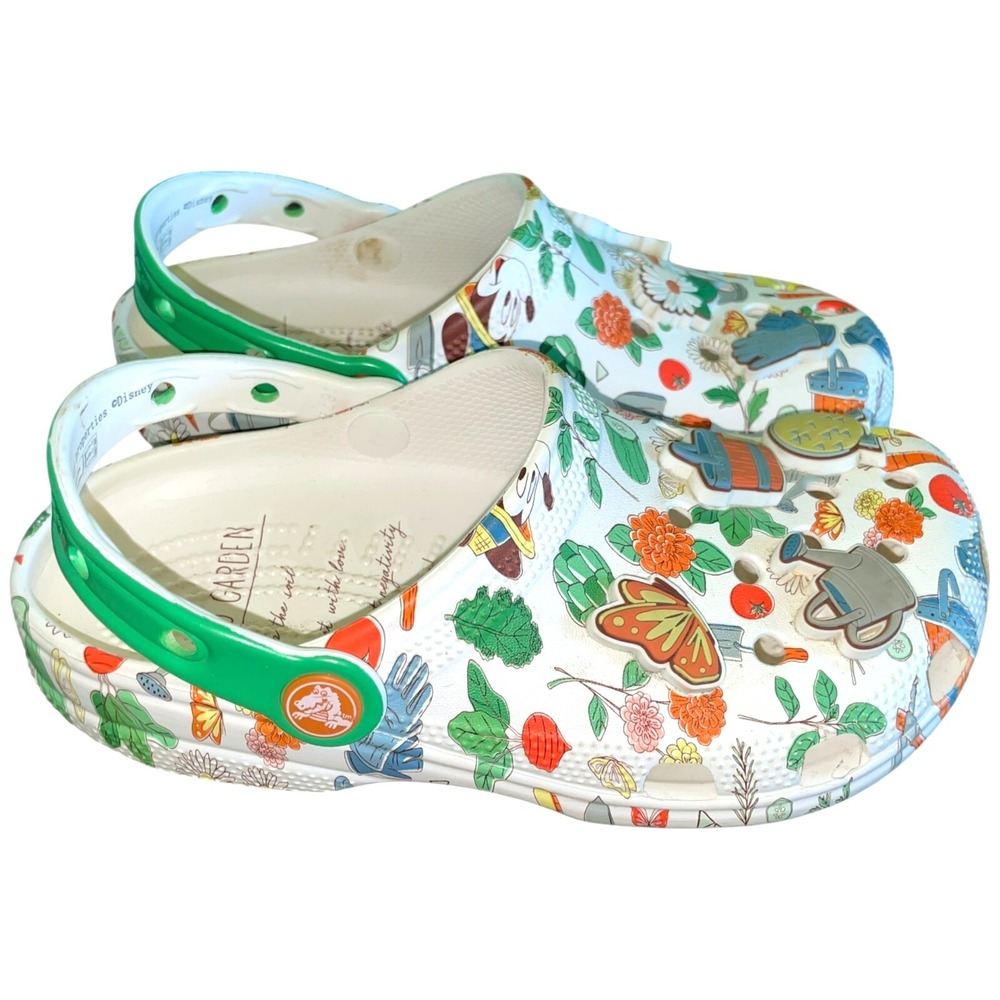 Crocs Clogs Women 5 Classic Flowers Vegetables Mickey Mouse How To Garden Shoes
